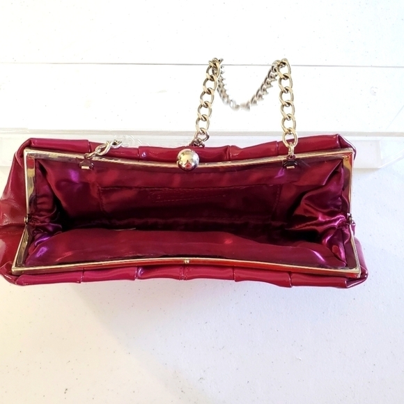 Express Design Studio Purple Clutch Small Chain Strap Patent Leather Bag - Picture 3 of 12